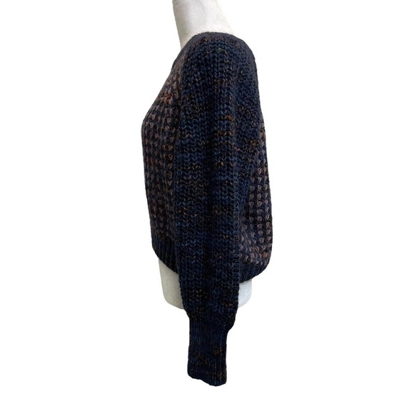 Anthropologie Moth Italy Wool Blend Melange Knit Cropped Pullover Sweater - Picture 5 of 13
